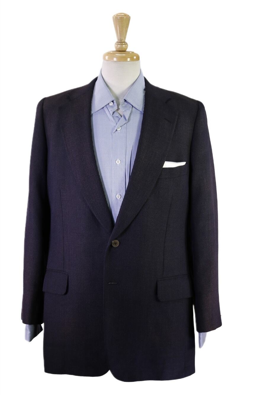 Paul Stuart Navy Blue 100% Linen Heavy 2-Btn Blazer Jacket 38R
